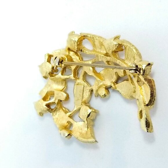 Crown TRIFARI Green Aurora Borealis Rhinestone Pin - Picture 4 of 4